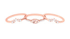 Rosec Jewels-Marquise Cut Morganite Stackable Ring Set with Diamond