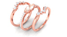 Rosec Jewels-Marquise Cut Morganite Stackable Ring Set with Diamond