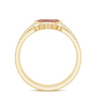 Rosec Jewels-Marquise Cut Morganite Stackable Ring Set with Diamond