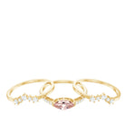 Rosec Jewels-Marquise Cut Morganite Stackable Ring Set with Diamond