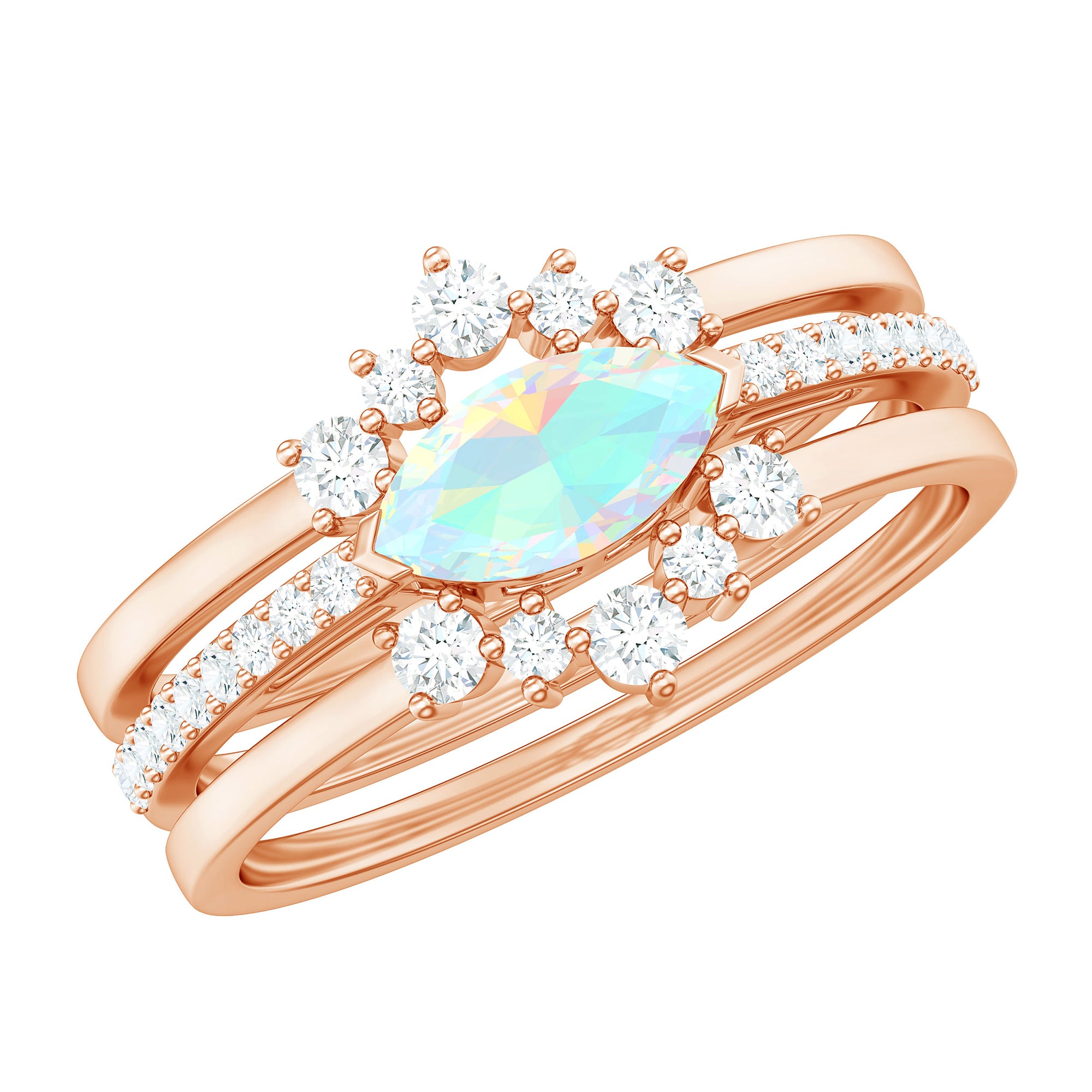 Rosec Jewels-Ethiopian Opal and Diamond Ring Set