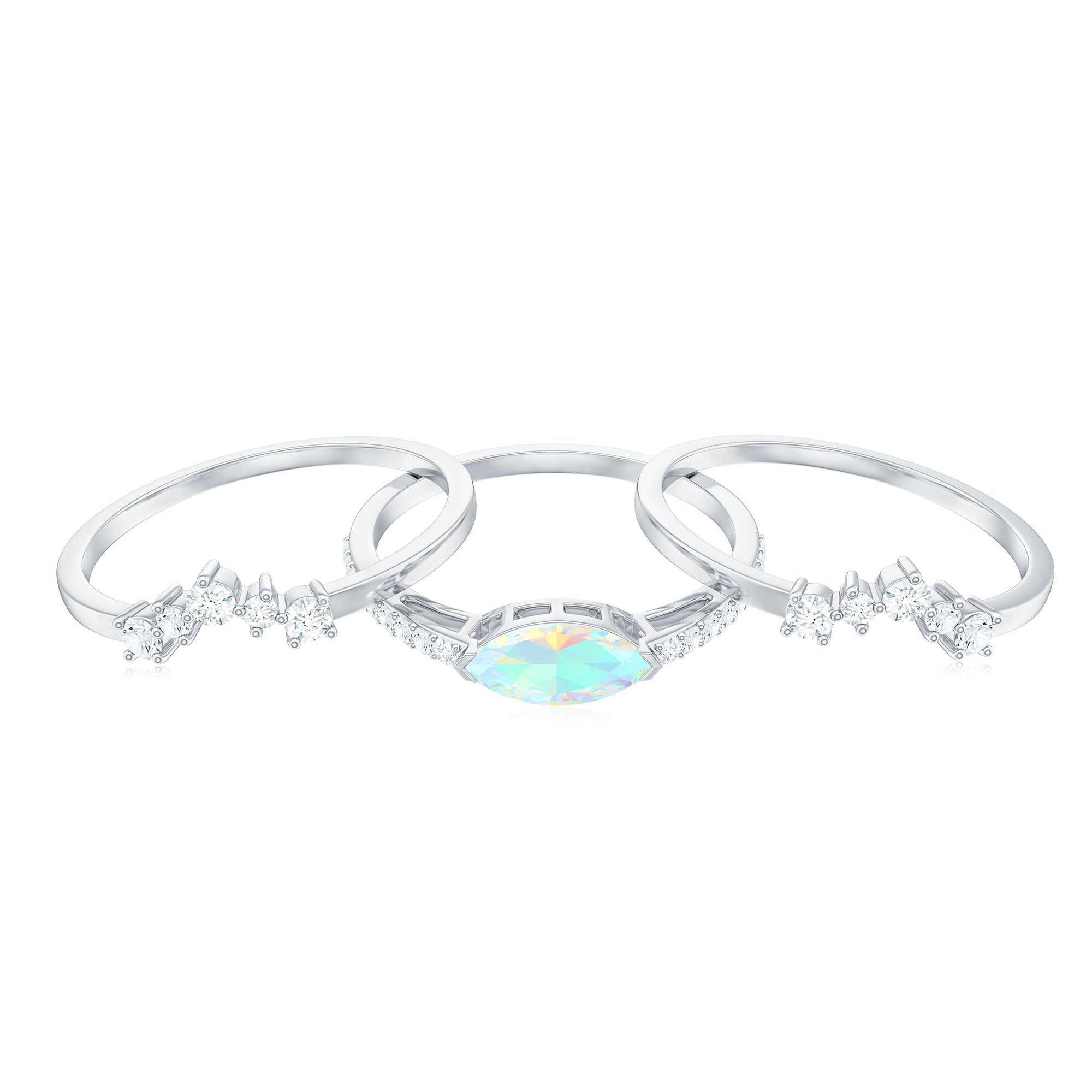 Rosec Jewels-Ethiopian Opal and Diamond Ring Set