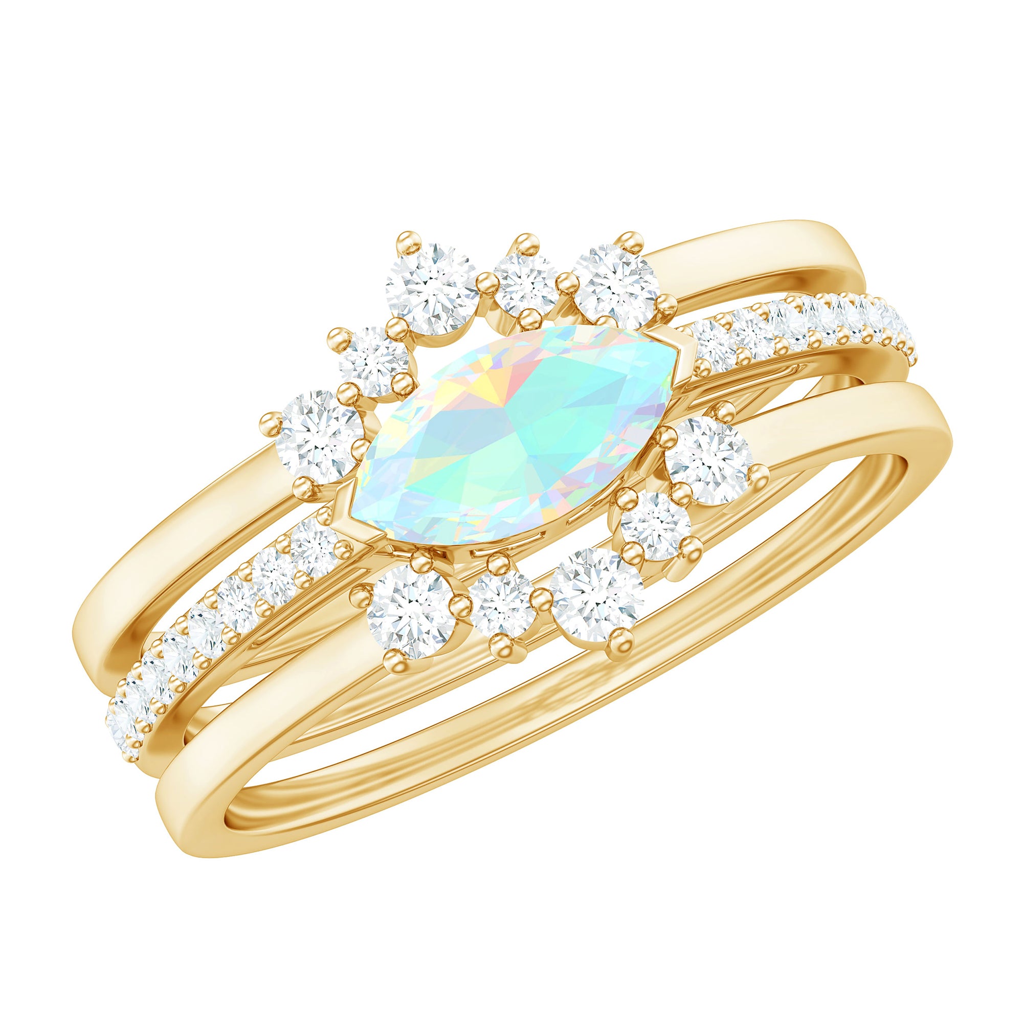 Rosec Jewels-Ethiopian Opal and Diamond Ring Set