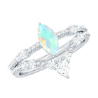 Rosec Jewels-Ethiopian Opal Beaded Ring Set with Moissanite