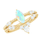 Rosec Jewels-Ethiopian Opal Beaded Ring Set with Moissanite