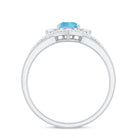 Rosec Jewels-Pear Cut Swiss Blue Topaz Designer Engagement Ring with Diamond