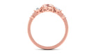 Rosec Jewels-Cushion Cut Morganite Ring Set with Diamond