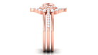 Rosec Jewels-Cushion Cut Morganite Wedding Ring Set with Moissanite