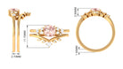 Rosec Jewels-Morganite and Diamond Ring Set with Leaf Motif