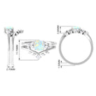 Rosec Jewels-Ethiopian Opal and Diamond Ring Set with Leaf Motif