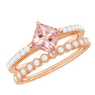 Rosec Jewels-Solitaire Morganite and Diamond Ring Set