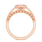 Rosec Jewels-Solitaire Morganite and Diamond Ring Set