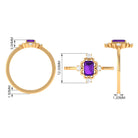 Rosec Jewels-Vintage Inspired Amethyst Solitaire Ring with Diamond