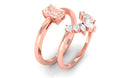 Rosec Jewels-Emerald Cut Morganite Wedding Ring Set with Diamond