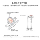 Rosec Jewels-Emerald Cut Morganite and Diamond Designer Ring Set