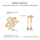 Rosec Jewels-Emerald Cut Morganite and Diamond Designer Ring Set