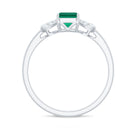 Rosec Jewels-2 CT Octagon Cut Created Emerald and Diamond Solitaire Engagement Ring