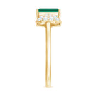 Rosec Jewels-2 CT Octagon Cut Created Emerald and Diamond Solitaire Engagement Ring