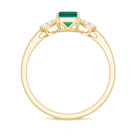 Rosec Jewels-2 CT Octagon Cut Created Emerald and Diamond Solitaire Engagement Ring