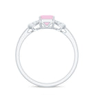 Rosec Jewels-Octagon Cut Rose Quartz and Diamond Solitaire Engagement Ring