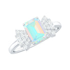 Rosec Jewels-Octagon Cut Ethiopian Opal and Diamond Designer Solitaire Ring