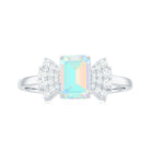 Rosec Jewels-Octagon Cut Ethiopian Opal and Diamond Designer Solitaire Ring