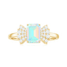 Rosec Jewels-Octagon Cut Ethiopian Opal and Diamond Designer Solitaire Ring