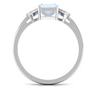 Rosec Jewels-Emerald Cut Moonstone Designer Solitaire Ring with Diamond