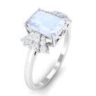 Rosec Jewels-Emerald Cut Moonstone Designer Solitaire Ring with Diamond