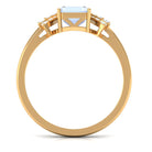 Rosec Jewels-Emerald Cut Moonstone Designer Solitaire Ring with Diamond