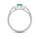 Rosec Jewels-2 CT Classic Emerald Engagement Ring with Diamond Halo