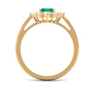 Rosec Jewels-2 CT Classic Emerald Engagement Ring with Diamond Halo