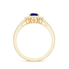 Rosec Jewels-Pear Cut Lab-Created Blue Sapphire Crown Ring with Diamond