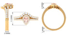 Rosec Jewels-Morganite Designer Teardrop Ring Set with Diamond Halo