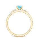 Rosec Jewels-1 CT Oval Sky Blue Topaz Solitaire Ring Set with Diamond