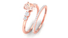 Rosec Jewels-Oval Morganite Solitaire Ring Set with Diamond