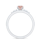 Rosec Jewels-Oval Morganite Solitaire Ring Set with Diamond