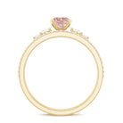 Rosec Jewels-Oval Morganite Solitaire Ring Set with Diamond