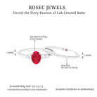 Rosec Jewels-2 CT Oval Created Ruby Solitaire Ring Set with Diamond