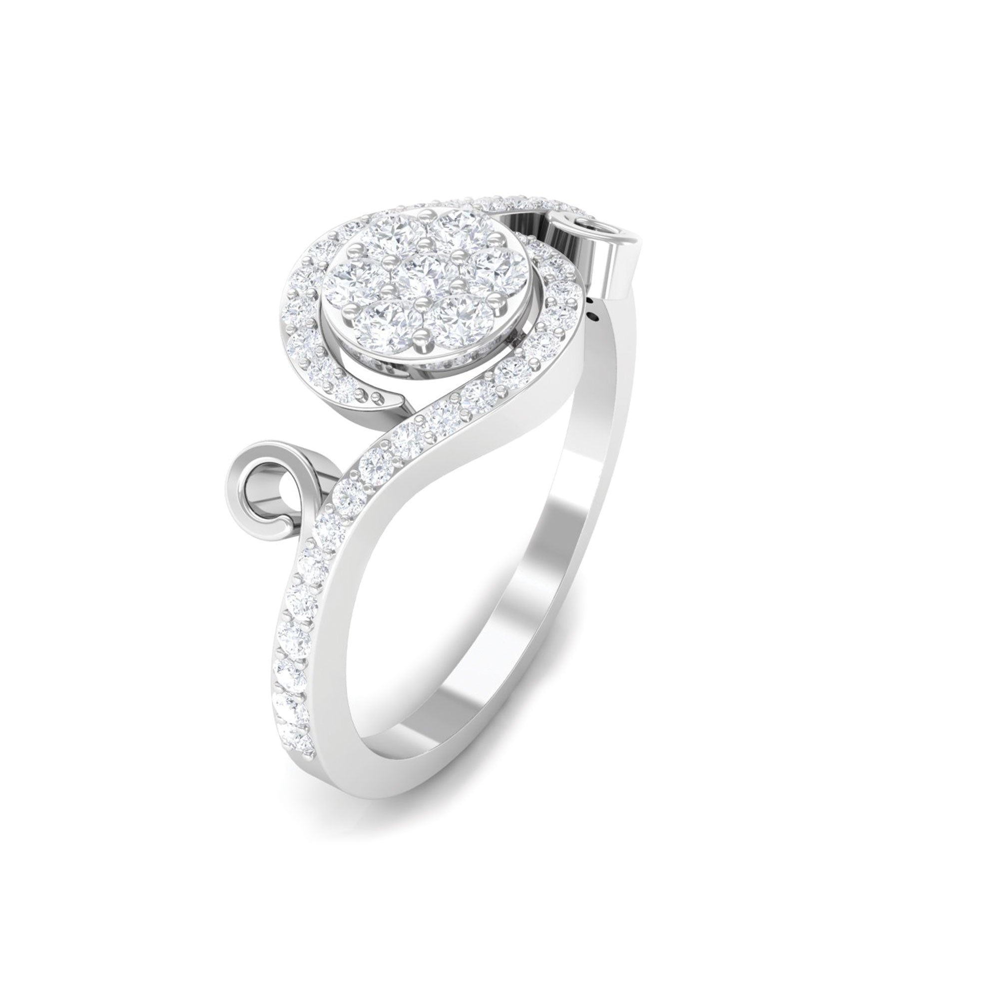 Rosec Jewels-Designer Diamond Bypass Engagement Ring in Illusion Setting