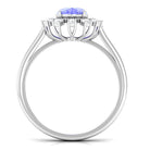 Rosec Jewels-Vintage Inspired Oval Tanzanite and Diamond Halo Ring