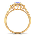 Rosec Jewels-Vintage Inspired Oval Tanzanite and Diamond Halo Ring