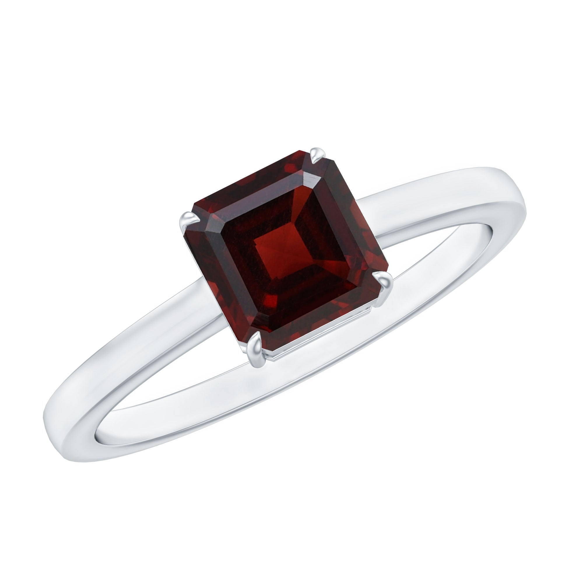 Red garnet offers silver ring water drop shaped gemstone January birthstone elegant engagement ring