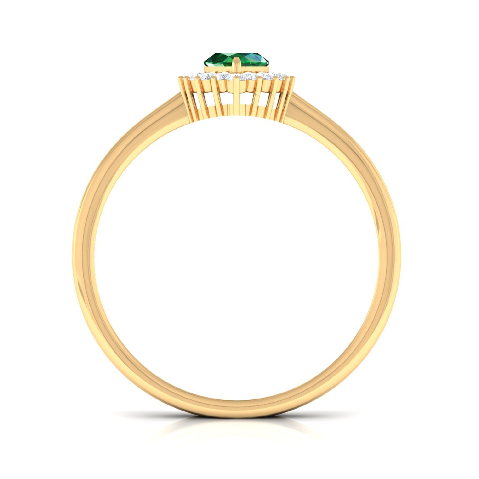 Rosec Jewels-Marquise Cut Emerald Engagement Ring with Diamond Halo