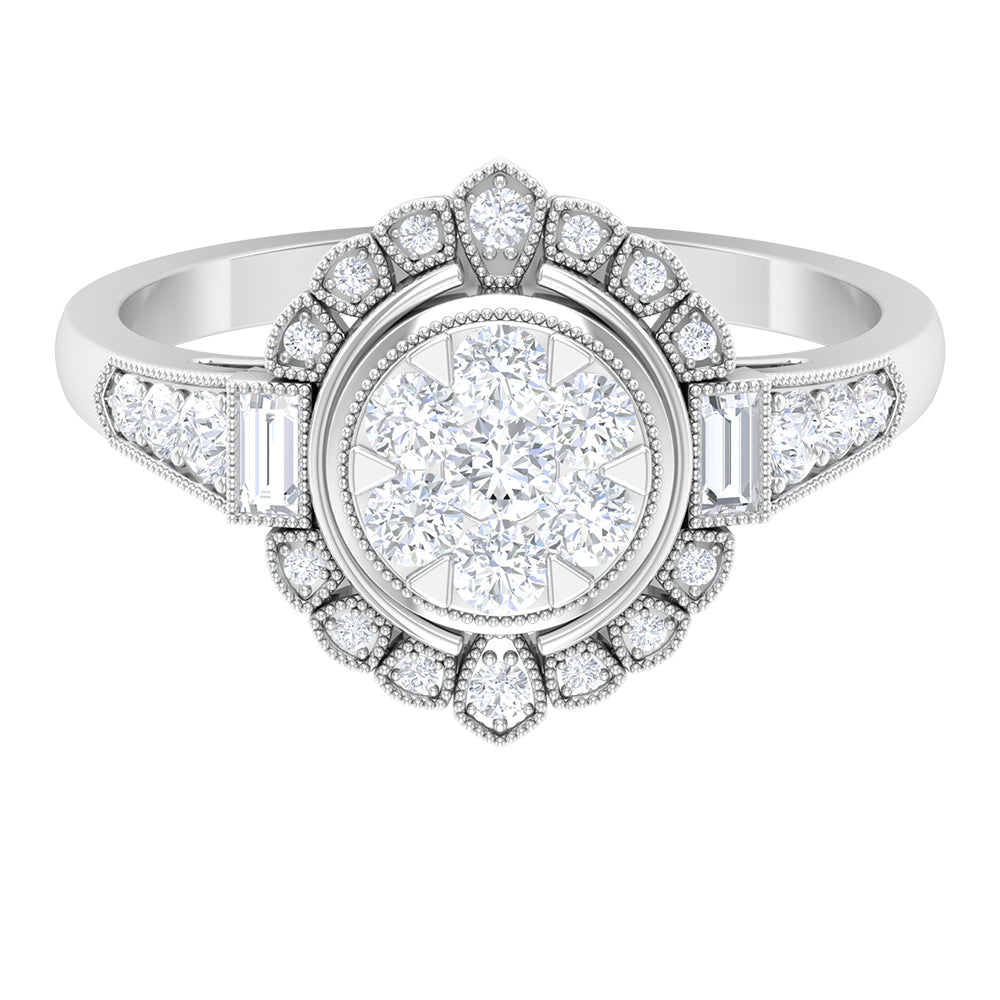 Rosec Jewels-Diamond Vintage Illusion Engagement Ring