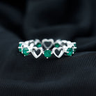 Rosec Jewels-1 CT Emerald Gold Open Heart Eternity Band Ring