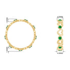 Rosec Jewels-1 CT Emerald Gold Open Heart Eternity Band Ring