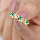 Rosec Jewels-1 CT Emerald Gold Open Heart Eternity Band Ring