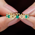 Rosec Jewels-1 CT Emerald Gold Open Heart Eternity Band Ring