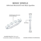 Rosec Jewels-Baguette Cut Moissanite East West Half Eternity Ring in Gold